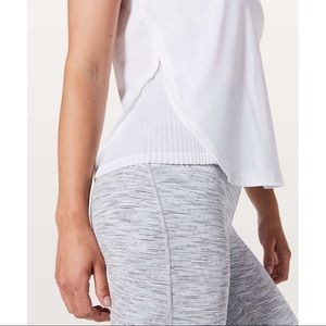 Lululemon Just Pleat It Short Sleeve Top White